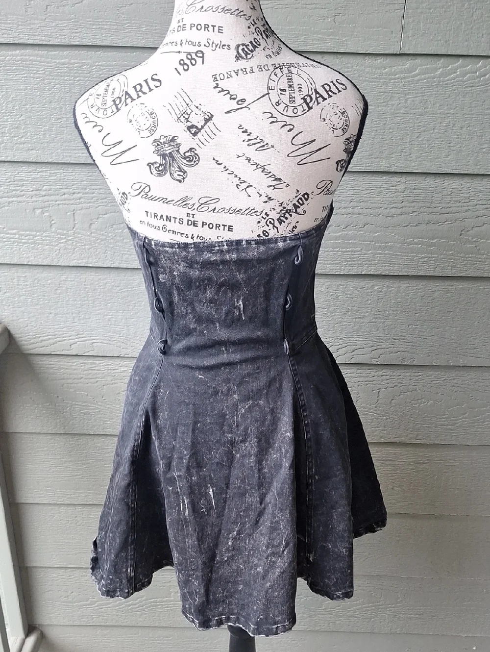 Vintage Betsey Johnson Collection Sweetheart Neckline Denim Party Dress 4 - Picture 7 of 15